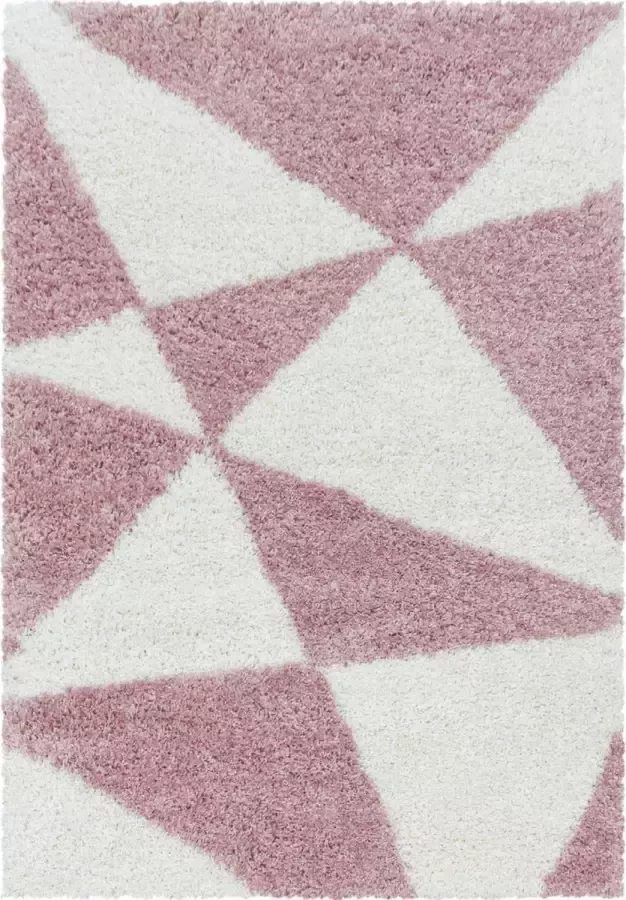 Decor24-AY Extra hoogpolig shaggy vloerkleed Tango roze 120x170 cm