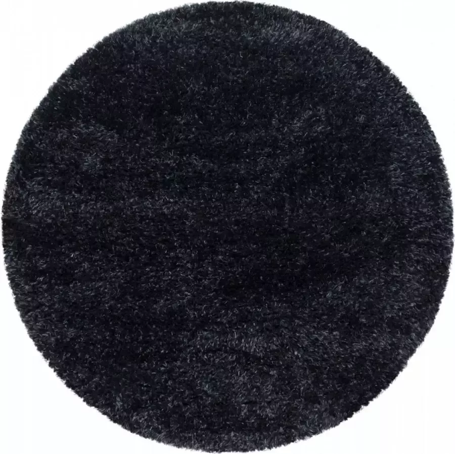 Decor24-AY Extra hoogpolig vloerkleed Brilliant rond black 200x200 cm - Foto 1