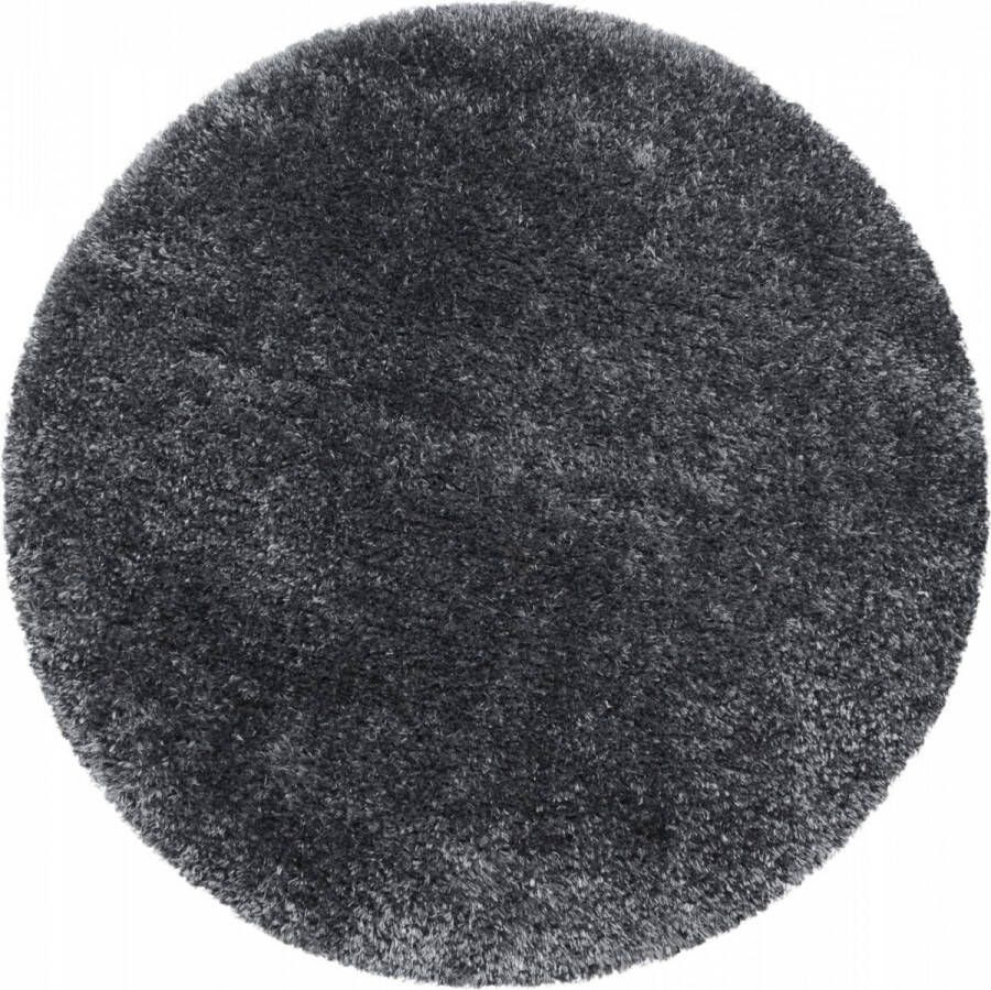 Decor24-AY Extra hoogpolig vloerkleed Brilliant rond grey 120x120 cm