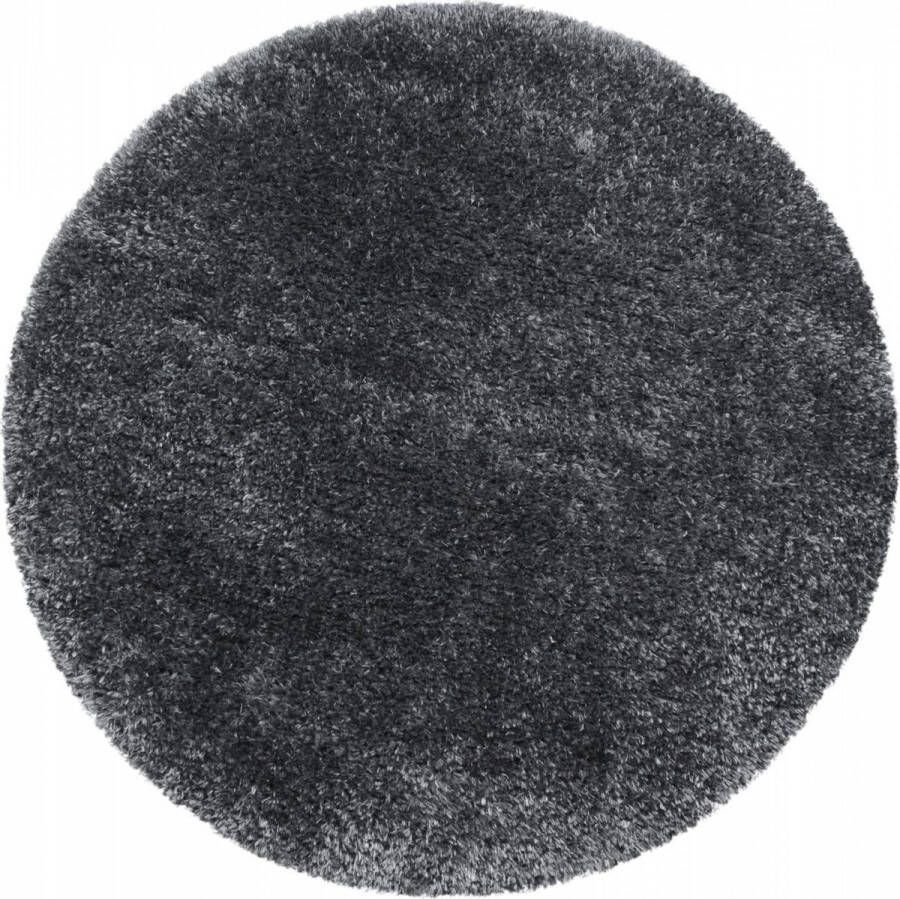 decor24-AY Extra hoogpolig vloerkleed Brilliant rond grey 160x160 cm