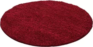 Decor24-AY Hoogpolig vloerkleed Dream rood rond 120x120 cm