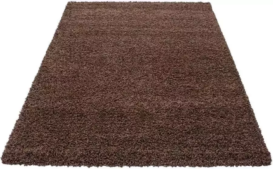 Decor24-AY Hoogpolig vloerkleed Life bruin 80x150 cm