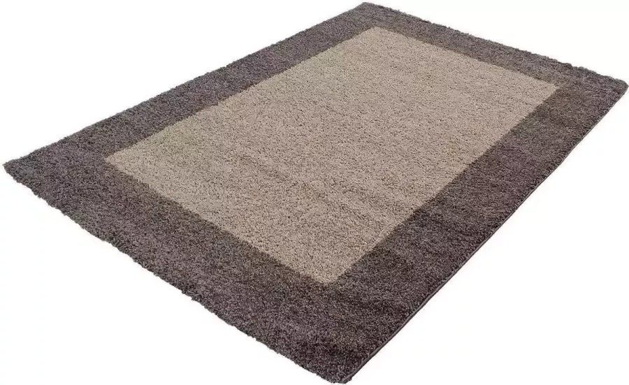 Decor24-AY Hoogpolig vloerkleed Life bruin taupe 160x230 cm