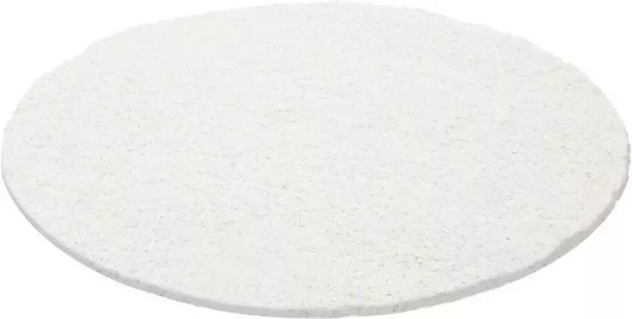 Decor24-AY Hoogpolig vloerkleed Life creme rond 120 cm