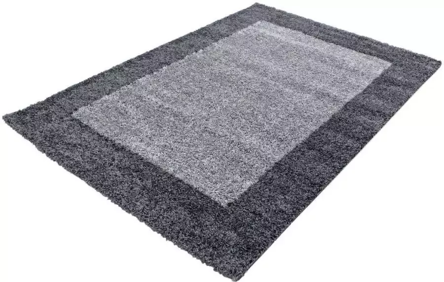 Decor24-AY Hoogpolig vloerkleed Life grijs 2-kleurig 120x170 cm