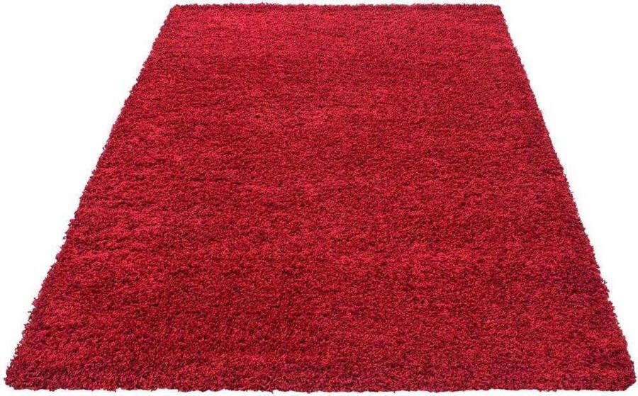 Decor24-AY Hoogpolig vloerkleed Life rood 100x200 cm