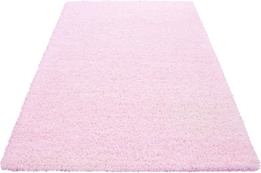 Decor24-AY Hoogpolig vloerkleed Life roze 100x200 cm