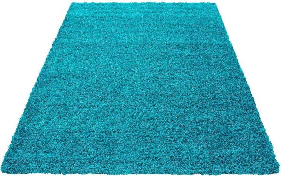 decor24-AY Hoogpolig vloerkleed Life turquoise 120x170 cm