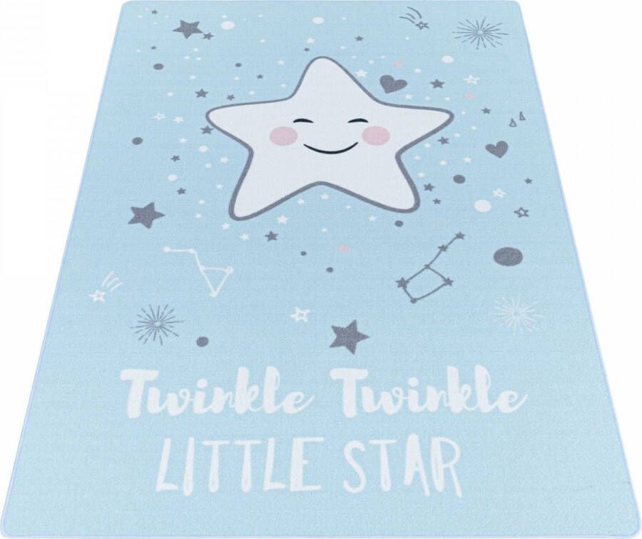 Decor24-AY Kinderkamer vloerkleed Play Twinkle Star blauw 100x150 cm