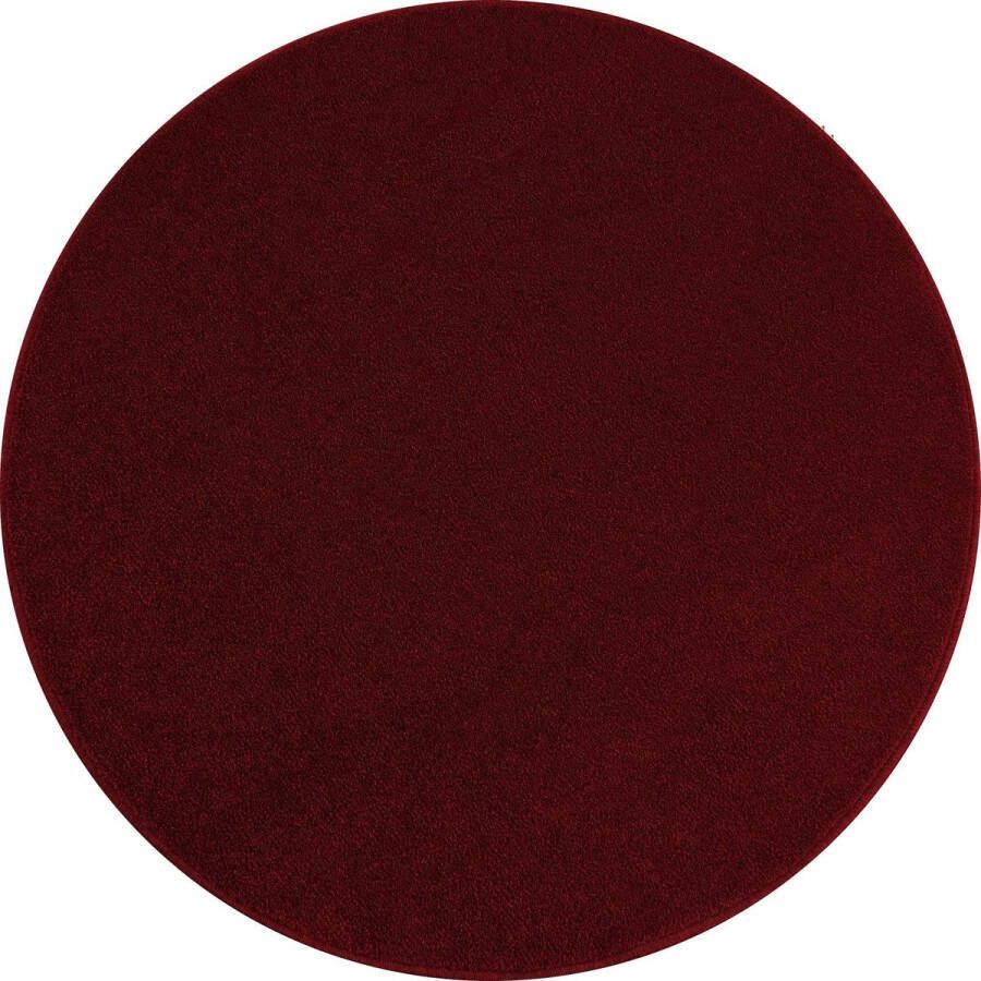 decor24-AY Laagpolig vloerkleed Ata rood rond O 160 cm
