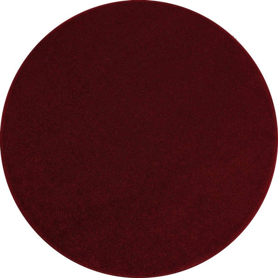 Decor24-AY Laagpolig vloerkleed Ata rood rond O 200 cm