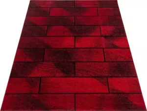 Decor24-AY Modern laagpolig vloerkleed Beta rood 120x170 cm