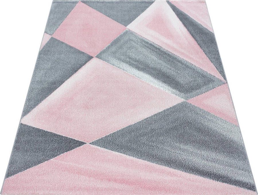 Decor24-AY Modern laagpolig vloerkleed Beta roze 120x170 cm - Foto 1