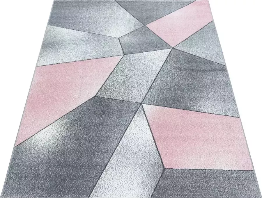 decor24-AY Modern laagpolig vloerkleed Beta roze 160x230 cm