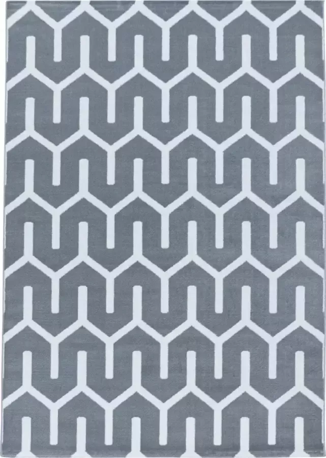 Decor24-AY Modern laagpolig vloerkleed Costa grijs 3524 80x250 cm