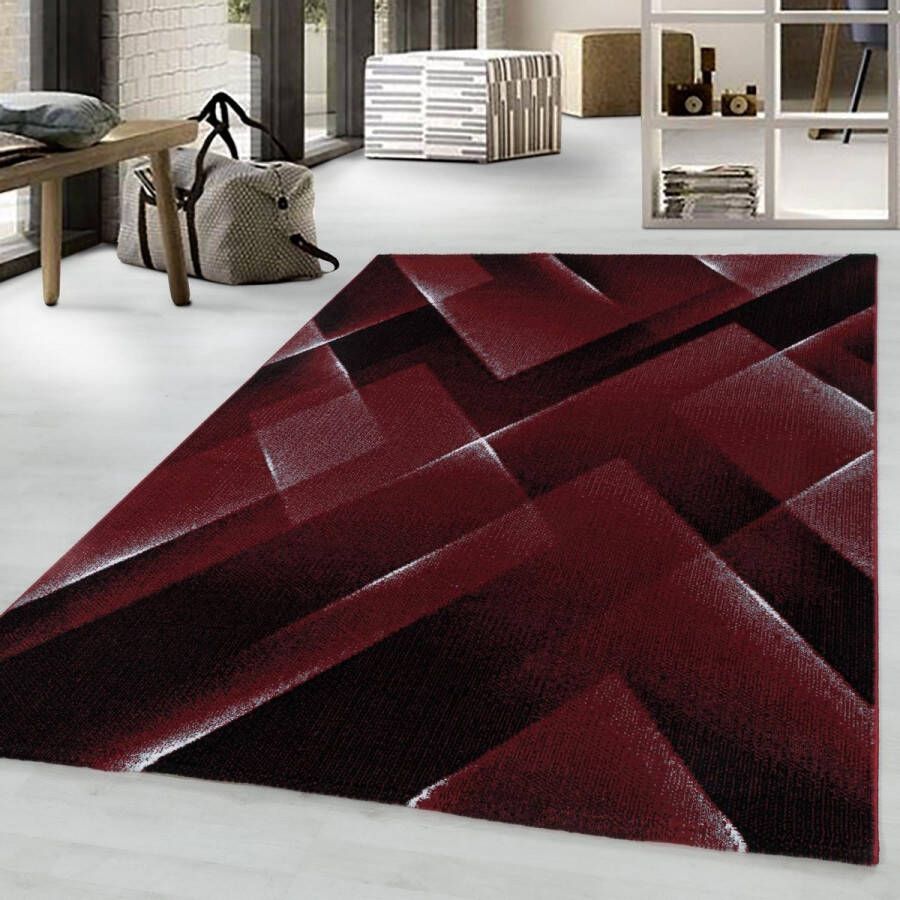 Decor24-AY Modern laagpolig vloerkleed Costa rood 3522 140x200 cm