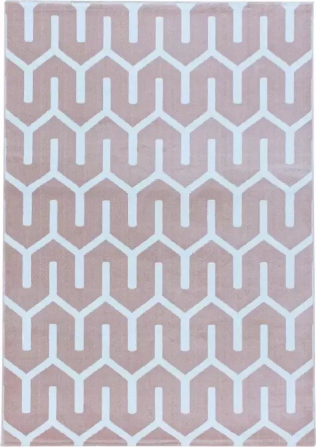 Decor24-AY Modern laagpolig vloerkleed Costa roze 3524 140x200 cm