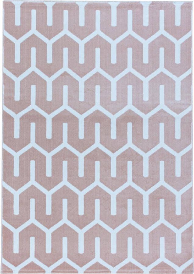 Decor24-AY Modern laagpolig vloerkleed Costa roze 3524 200x290 cm