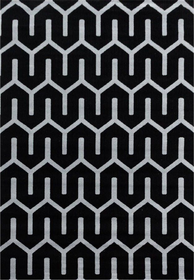 Decor24-AY Modern laagpolig vloerkleed Costa zwart 3524 140x200 cm