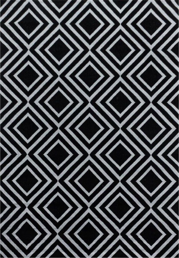 Decor24-AY Modern laagpolig vloerkleed Costa zwart 3525 80x150 cm