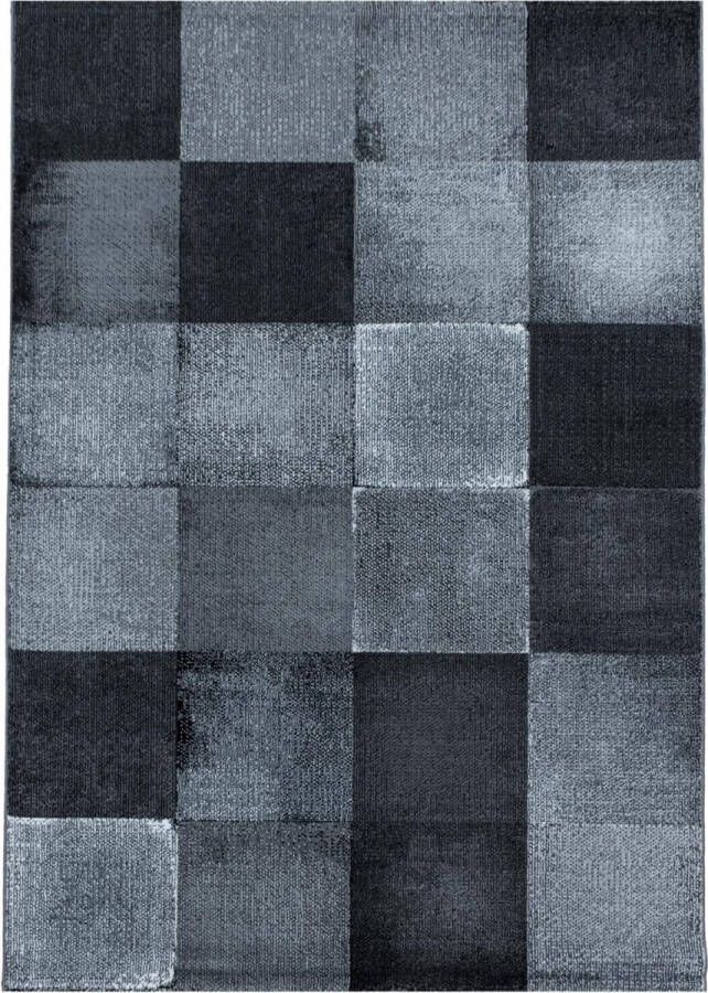 Decor24-AY Modern laagpolig vloerkleed Costa zwart 3526 120x170 cm