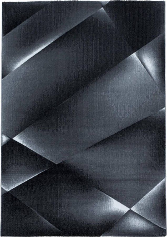 Decor24-AY Modern laagpolig vloerkleed Costa zwart 3527 140x200 cm