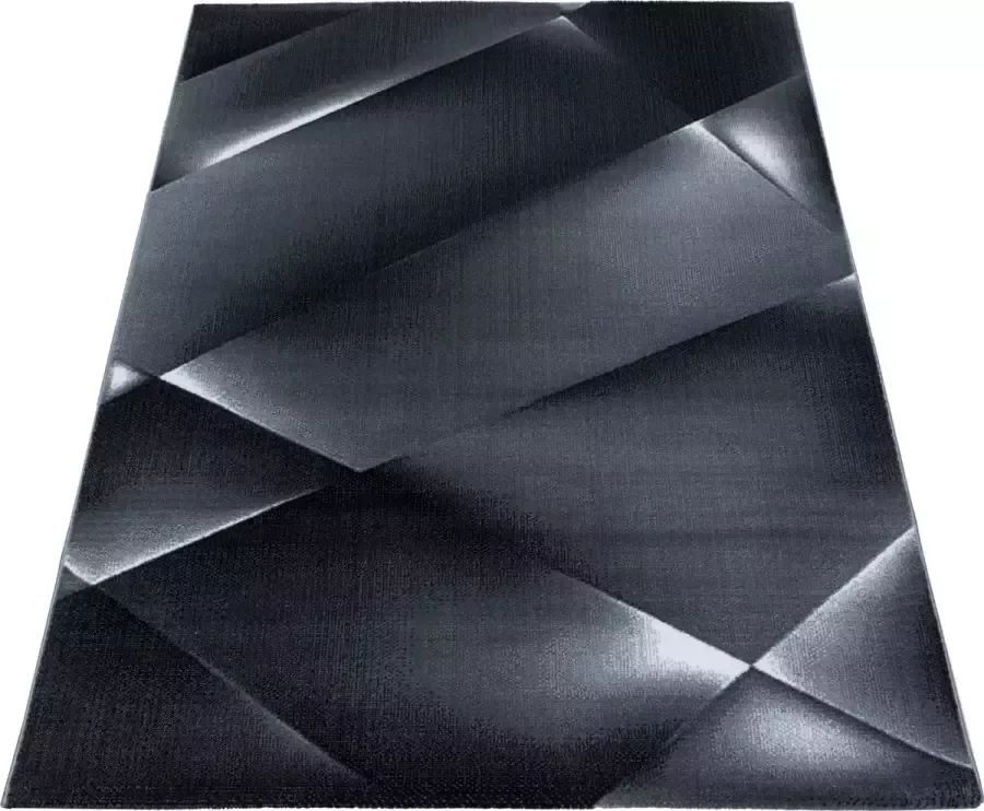 Decor24-AY Modern laagpolig vloerkleed Costa zwart 3527 80x150 cm