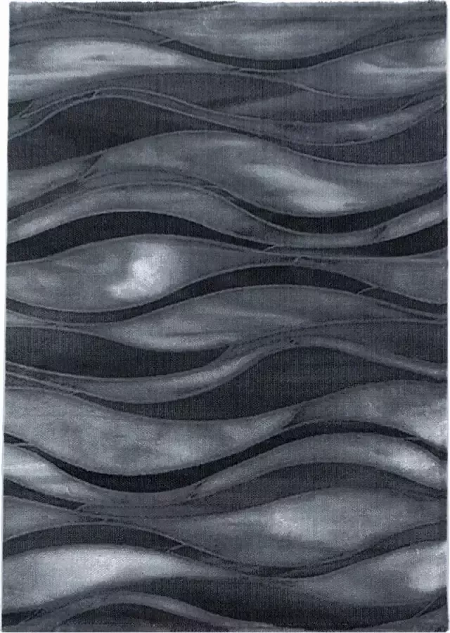 Decor24-AY Modern laagpolig vloerkleed Costa zwart 3528 140x200 cm