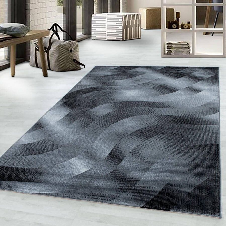 decor24-AY Modern laagpolig vloerkleed Costa zwart 3529 120x170 cm