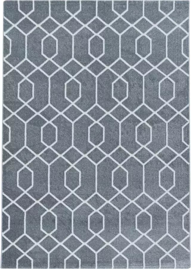 Decor24-AY Modern laagpolig vloerkleed Efor grijs 3713 80x250 cm