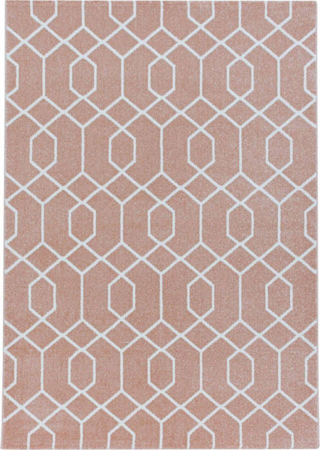 Decor24-AY Modern laagpolig vloerkleed Efor roze 3713 140x200 cm