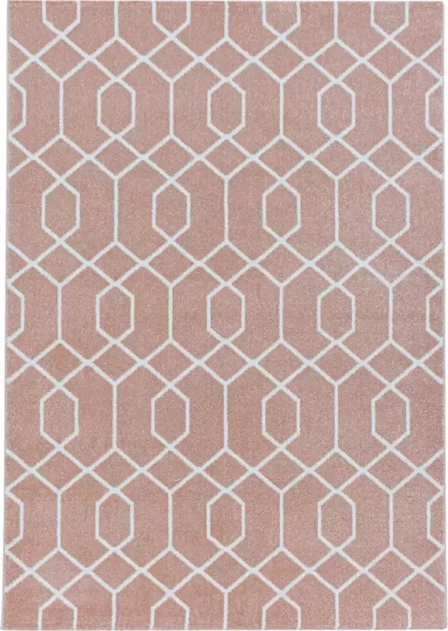 Decor24-AY Modern laagpolig vloerkleed Efor roze 3713 240x340 cm