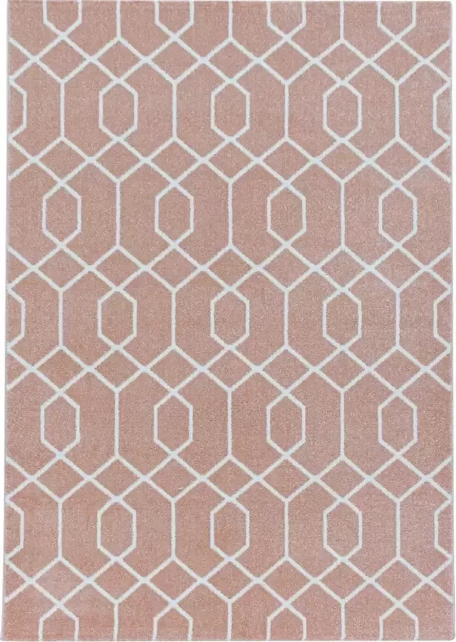 Decor24-AY Modern laagpolig vloerkleed Efor roze 3713 80x150 cm