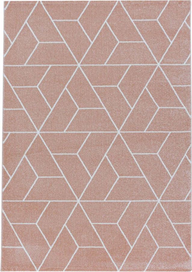 decor24-AY Modern laagpolig vloerkleed Efor roze 3715 80x150 cm