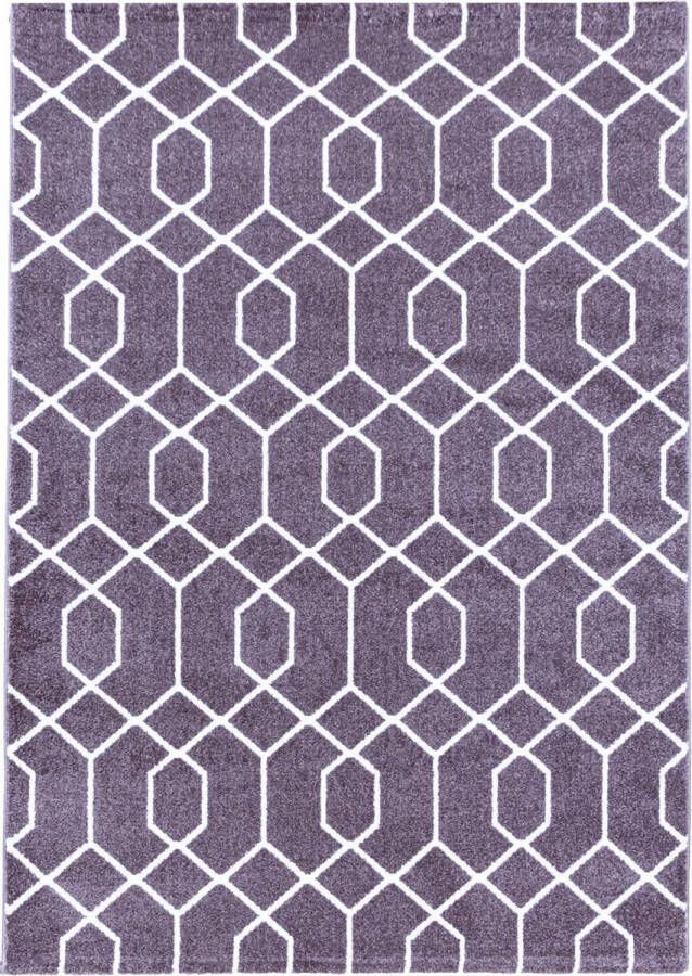 Decor24-AY Modern laagpolig vloerkleed Efor violet 3713 120x170 cm