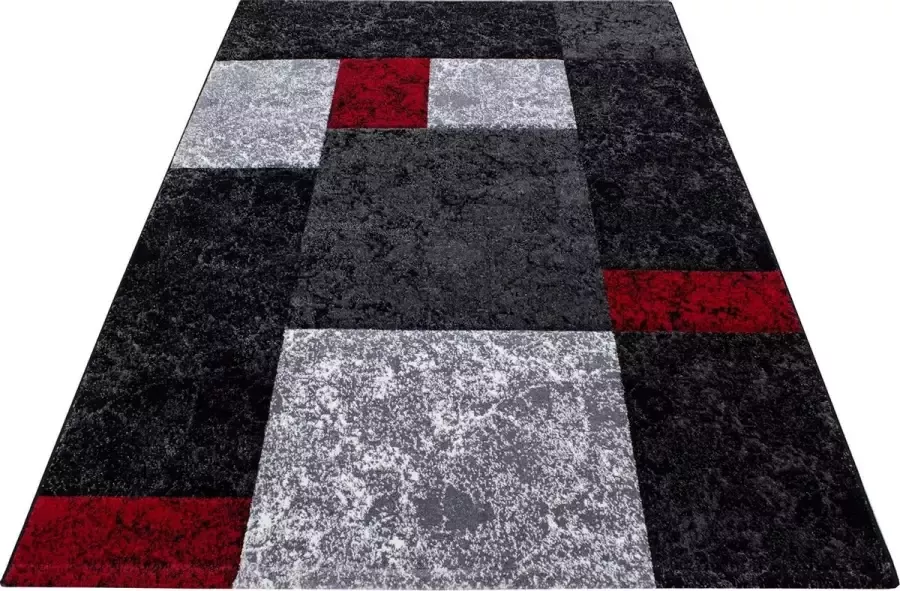 Decor24-AY Modern laagpolig vloerkleed Hawaii rood 80x300 cm