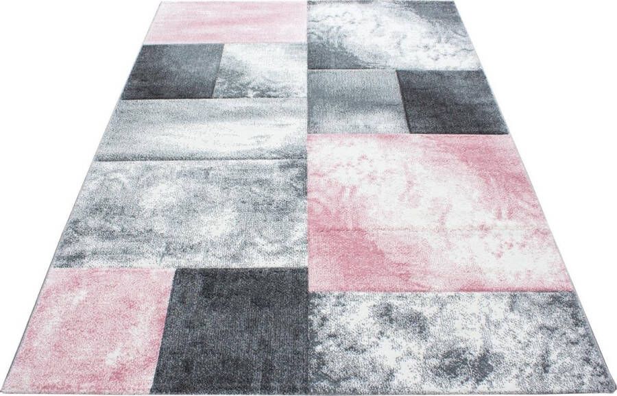 Decor24-AY Modern laagpolig vloerkleed Hawaii roze 1710 80x300 cm