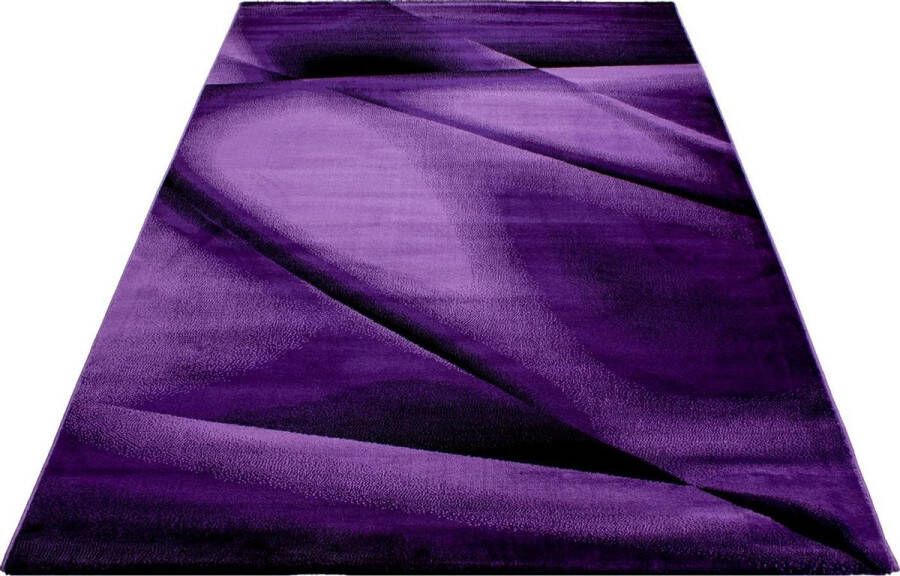 Decor24-AY Modern laagpolig vloerkleed Miami lila 80x300 cm