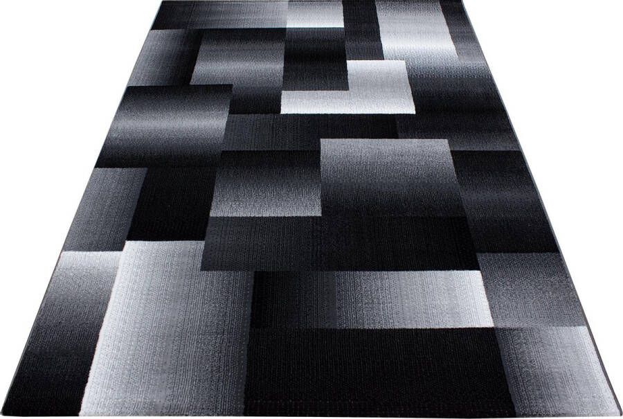 Decor24-AY Modern laagpolig vloerkleed Miami zwart 6560 120x170 cm