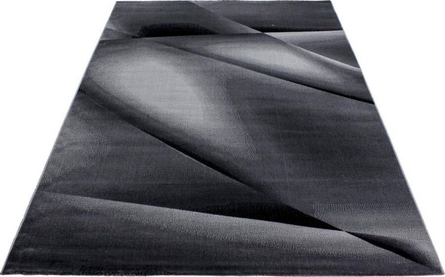 Decor24-AY Modern laagpolig vloerkleed Miami zwart 6590 80x150 cm