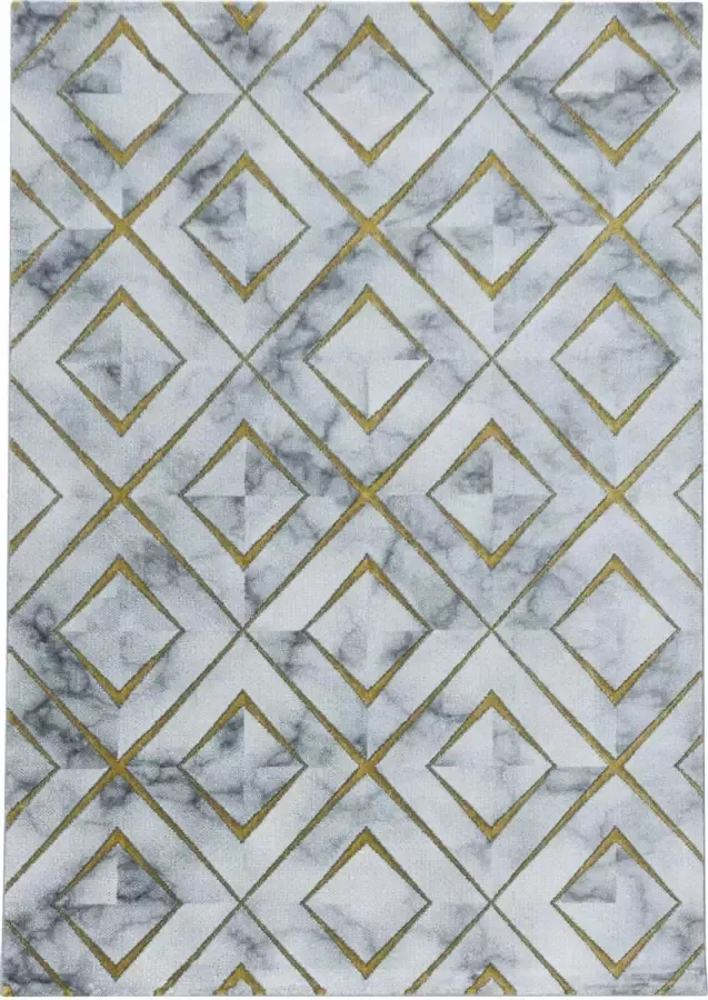 Decor24-AY Modern laagpolig vloerkleed Naxos goud 3811 80x250 cm - Foto 1