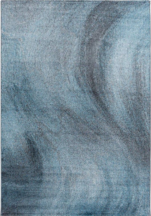 Decor24-AY Modern laagpolig vloerkleed Ottawa blauw 4204 80x150 cm