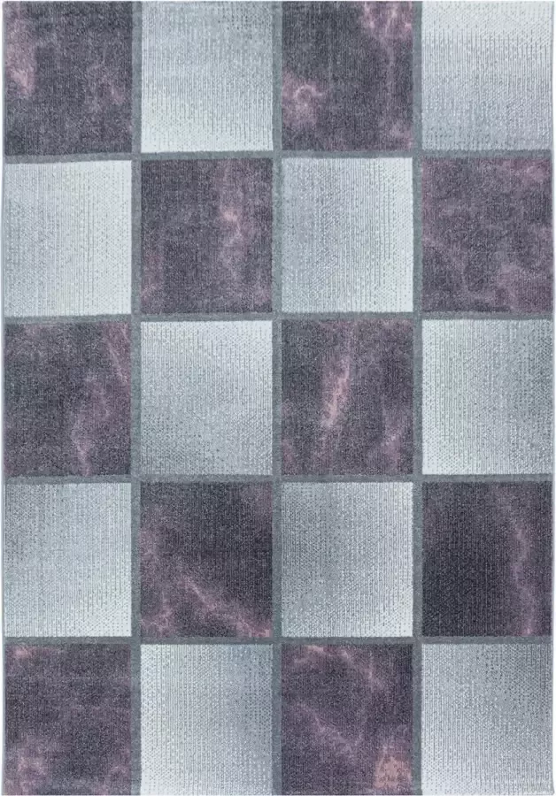 Decor24-AY Modern laagpolig vloerkleed Ottawa paars 4201 120x170 cm