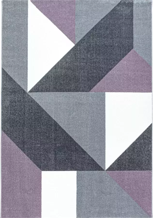 Decor24-AY Modern laagpolig vloerkleed Ottawa paars 4205 120x170 cm