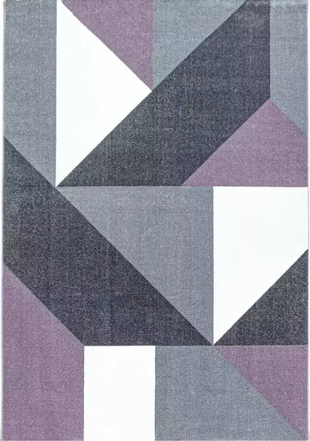 Decor24-AY Modern laagpolig vloerkleed Ottawa paars 4205 160x230 cm