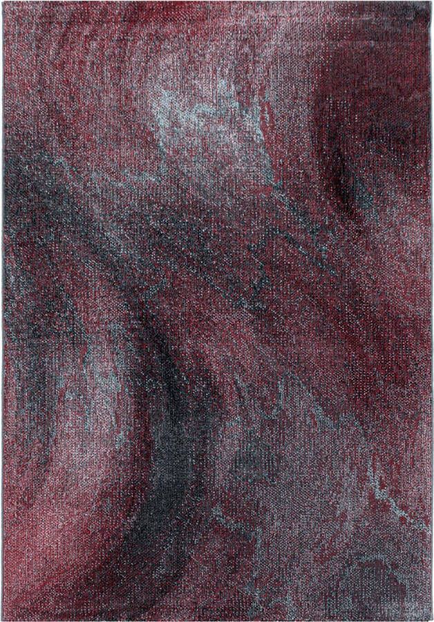Decor24-AY Modern laagpolig vloerkleed Ottawa rood 4204 80x150 cm