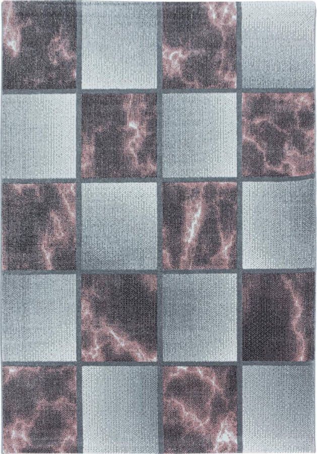 Decor24-AY Modern laagpolig vloerkleed Ottawa roze 4201 80x250 cm
