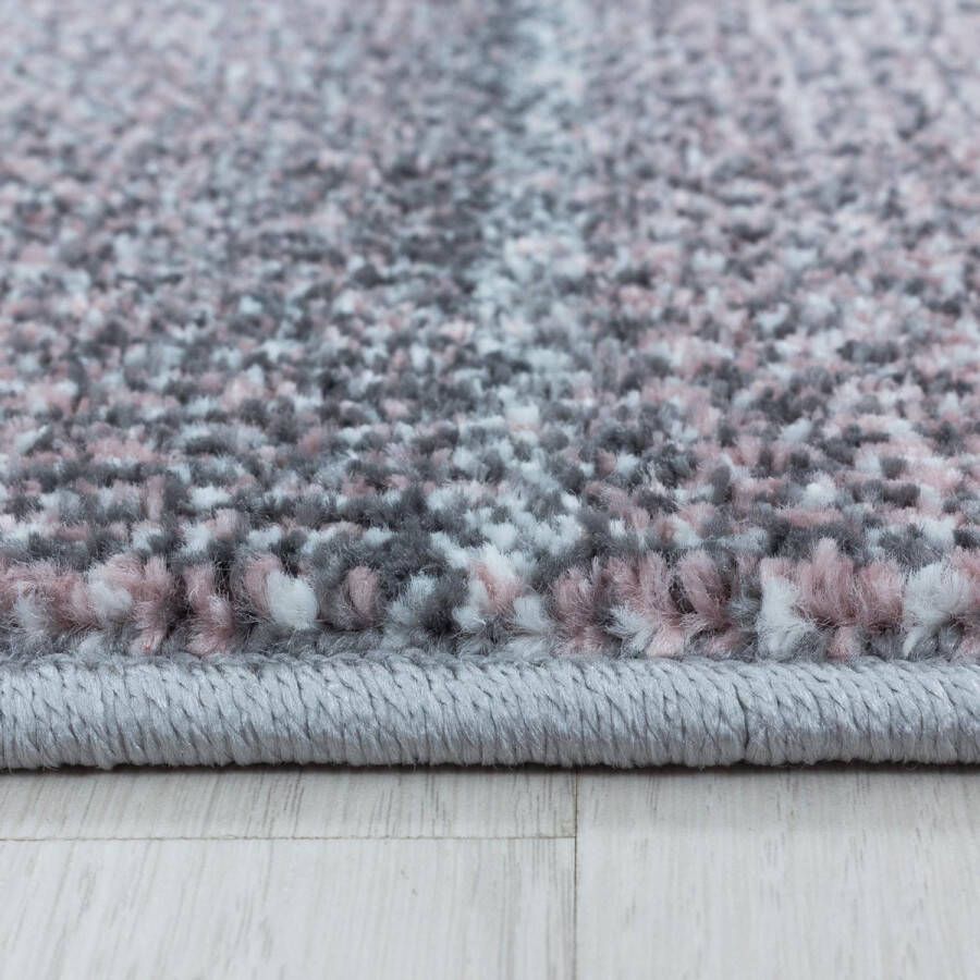 Decor24-AY Modern laagpolig vloerkleed Ottawa roze 4202 80x250 cm