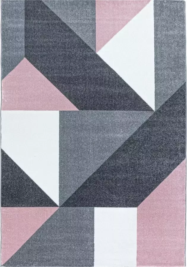 decor24-AY Modern laagpolig vloerkleed Ottawa roze 4205 120x170 cm