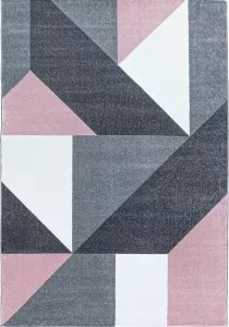Decor24-AY Modern laagpolig vloerkleed Ottawa roze 4205 200x290 cm
